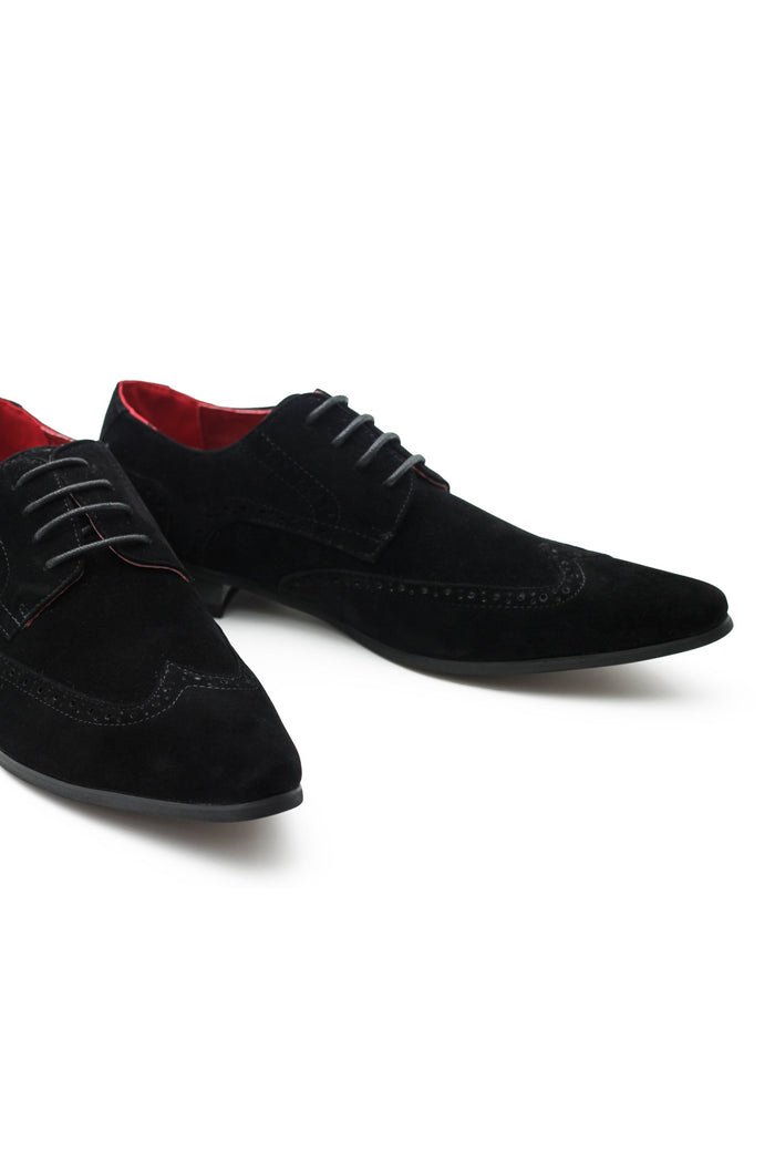 BLACK SUEDE BROGUES DRESS SHOES