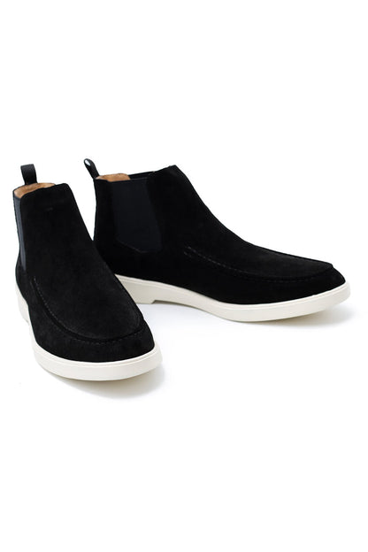 Black Suede Chelsea Boots Low Top