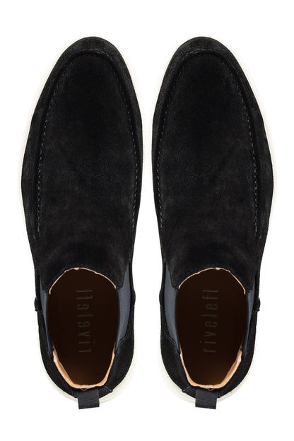 Black Suede Chelsea Boots Low Top
