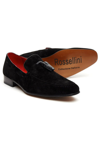 BLACK SUEDE FAUX LEATHER SHOES