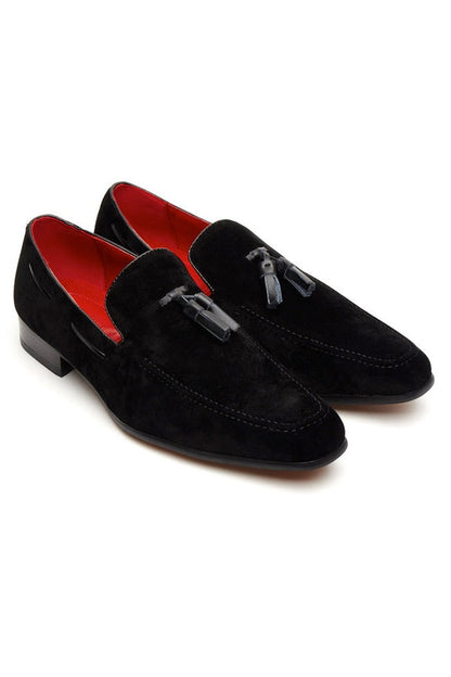 BLACK SUEDE FAUX LEATHER SHOES