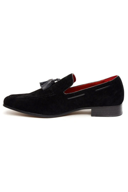 BLACK SUEDE FAUX LEATHER SHOES