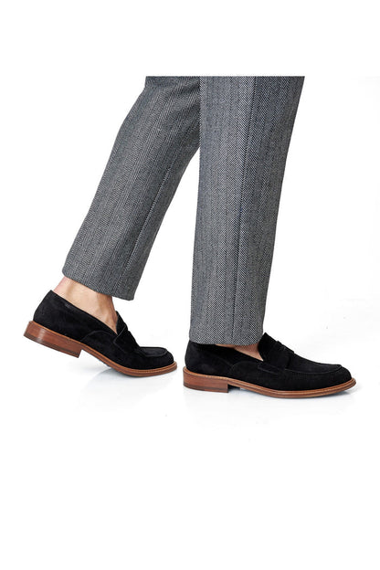 BLACK SUEDE PENNY LOAFER
