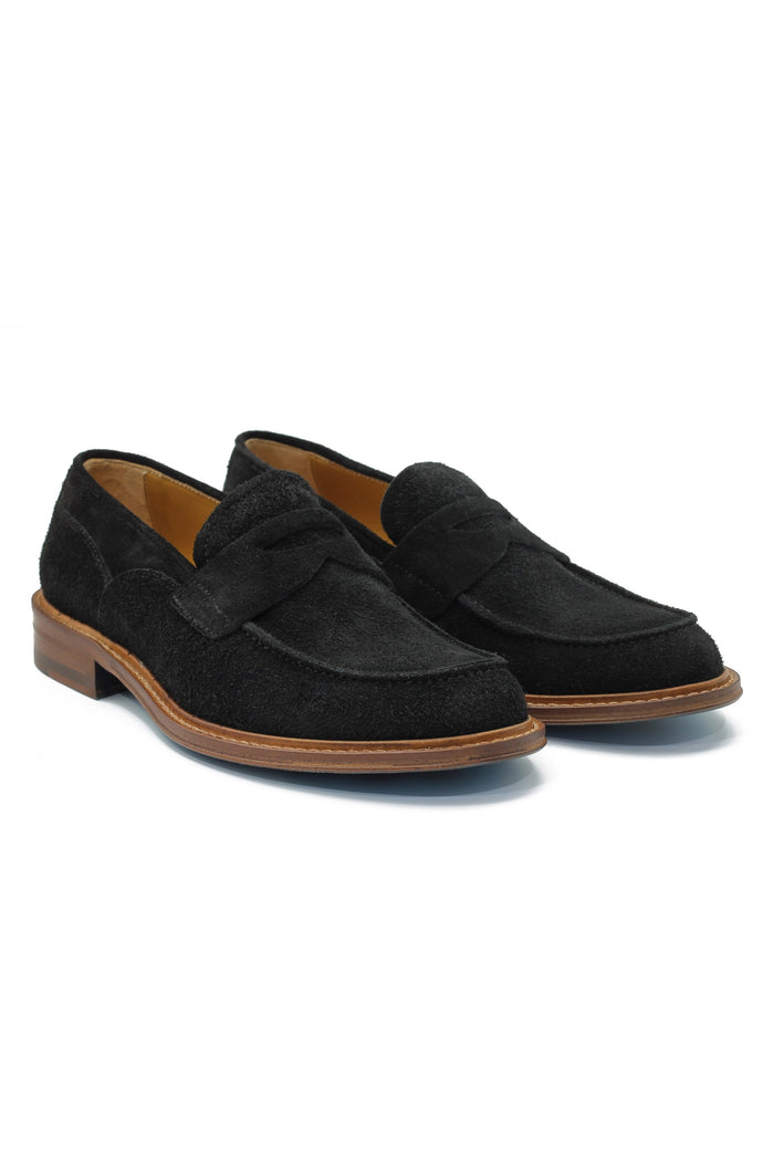 BLACK SUEDE PENNY LOAFER