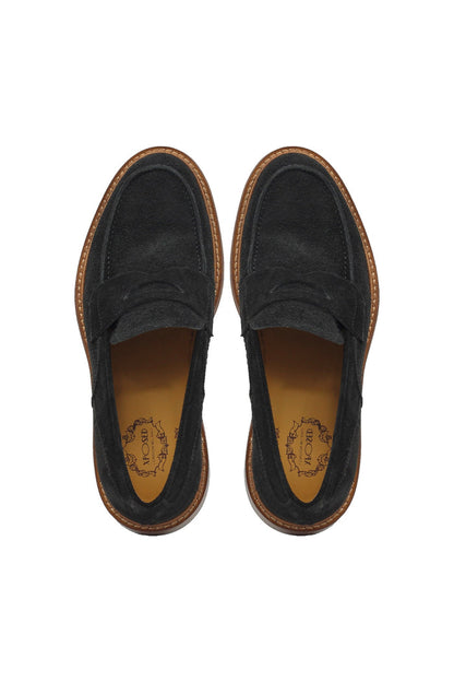 BLACK SUEDE PENNY LOAFER