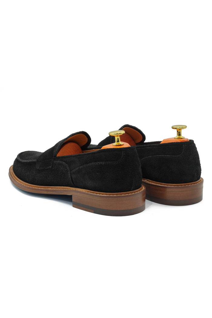 BLACK SUEDE PENNY LOAFER