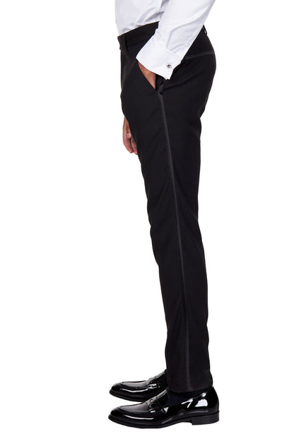 Men's Brian White Floral Jacquard Print Tuxedo 4-Piece Suit Bundle