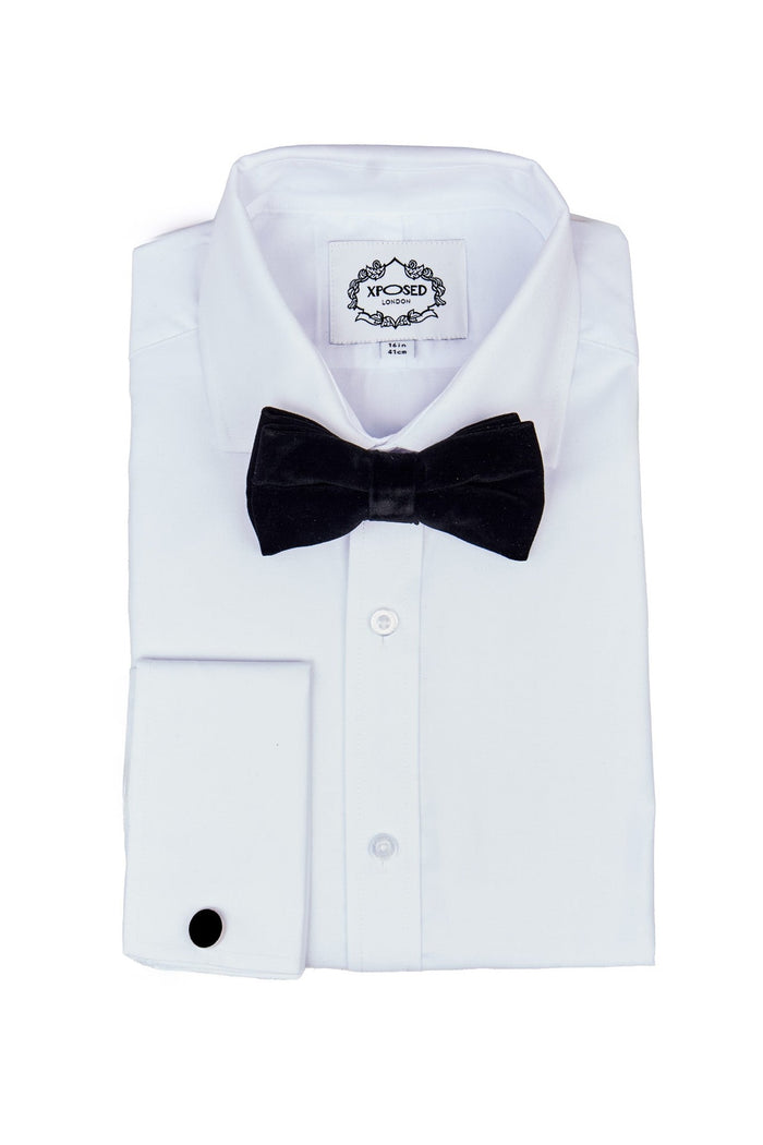 BLACK VELVET BOW TIE SET