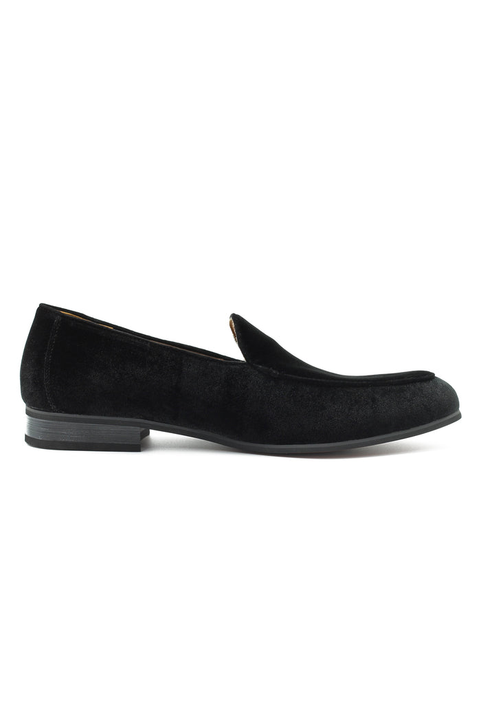 BLACK VELVET TUXEDO SLIPPERS