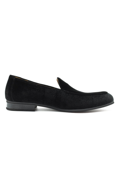 BLACK VELVET TUXEDO SLIPPERS