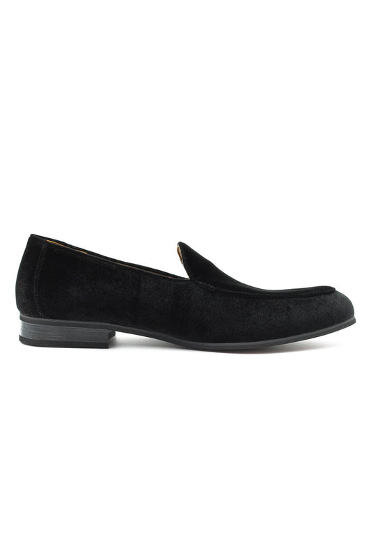 BLACK VELVET TUXEDO SLIPPERS