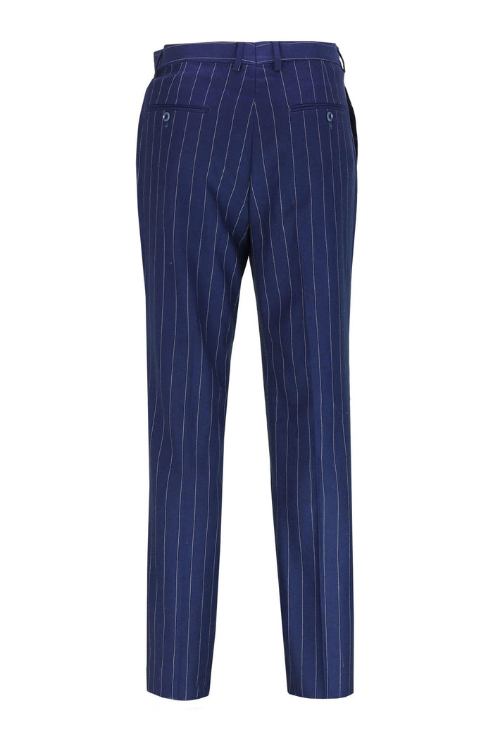 Blue Casual Pinstripe Suit Trouser -6088-14
