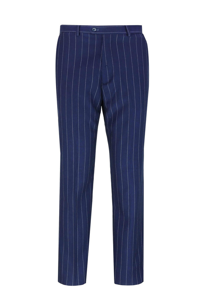 Blue Casual Pinstripe Suit Trouser -6088-14