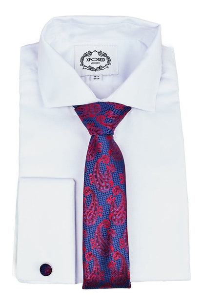 BLUE PAISLEY PRINT NECKTIE SET