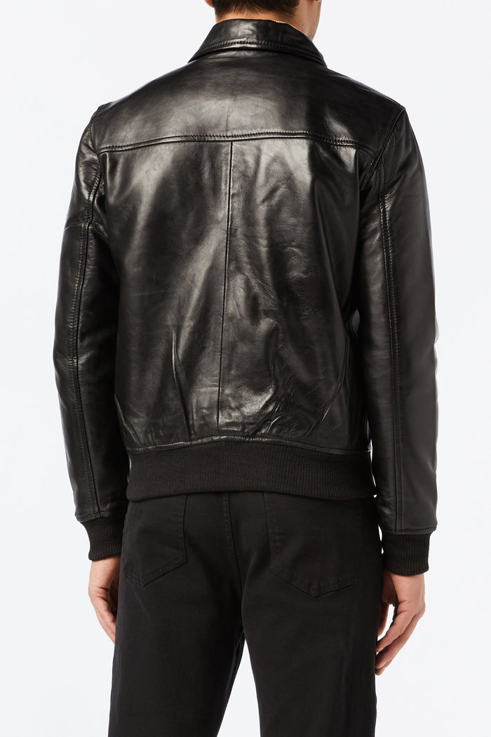 BOMBER BIKER JACKET WITH COLLAR