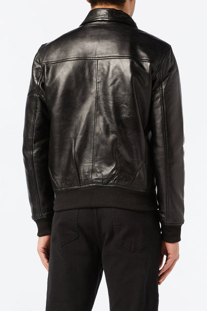 BOMBER BIKER JACKET WITH COLLAR