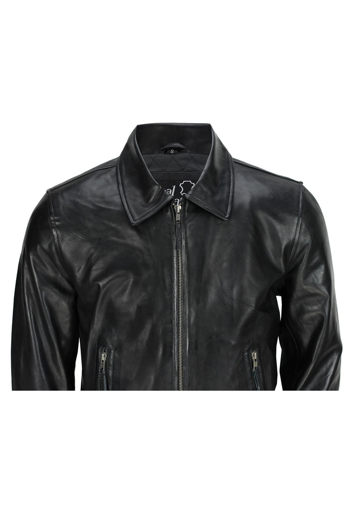 BOMBER BIKER JACKET WITH COLLAR