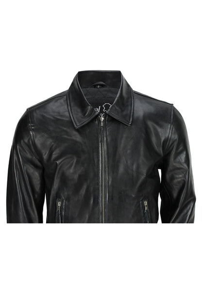 BOMBER BIKER JACKET WITH COLLAR