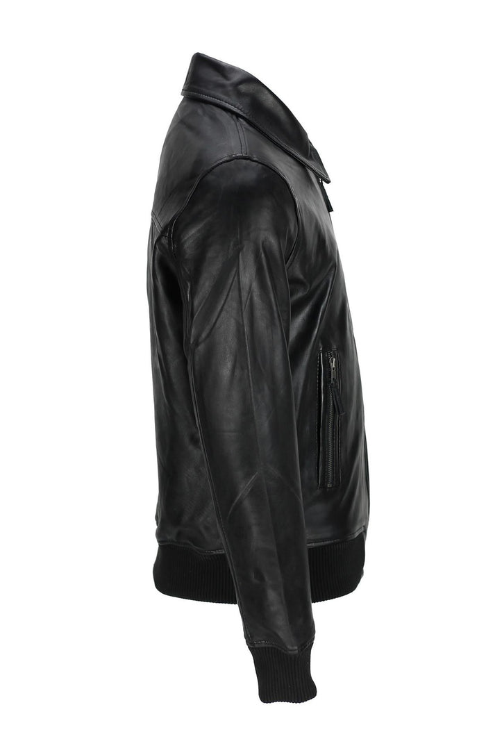 BOMBER BIKER JACKET WITH COLLAR