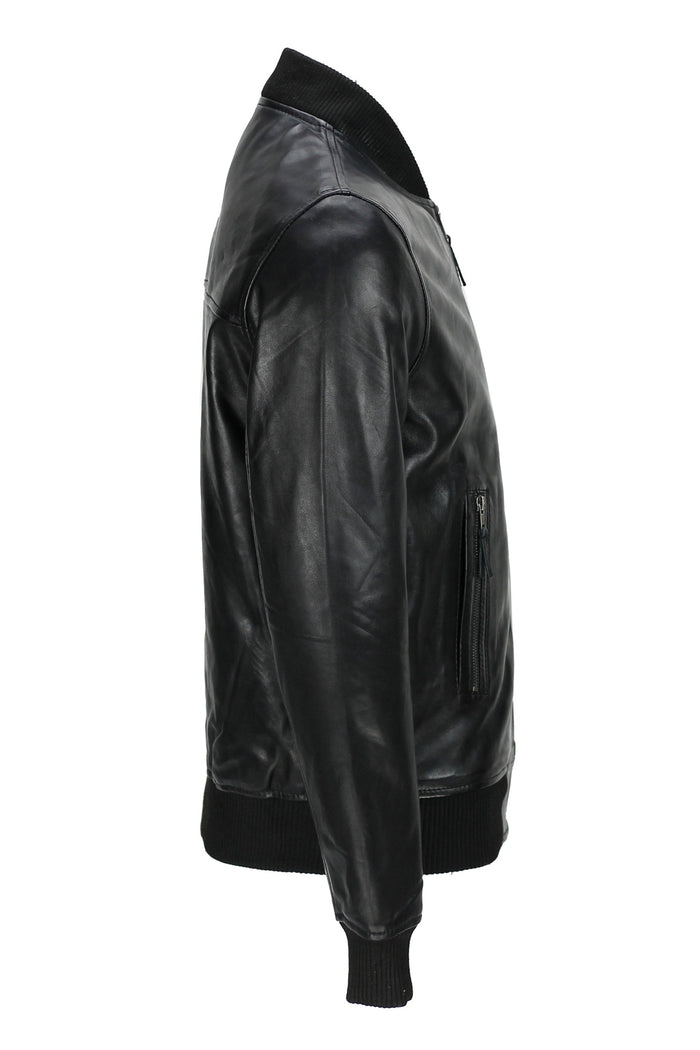 BOMBER NO COLLAR BIKER JACKET