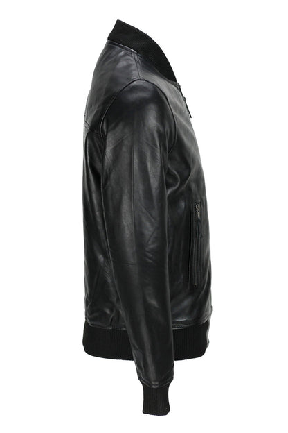 BOMBER NO COLLAR BIKER JACKET