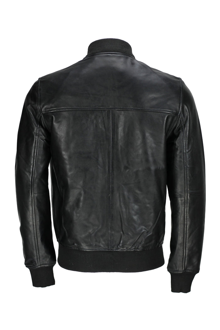 BOMBER NO COLLAR BIKER JACKET