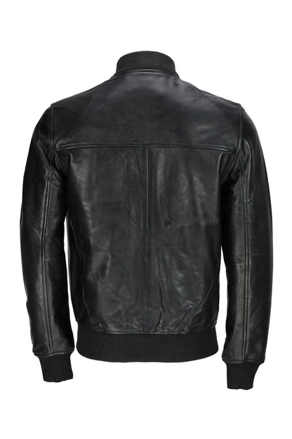 BOMBER NO COLLAR BIKER JACKET