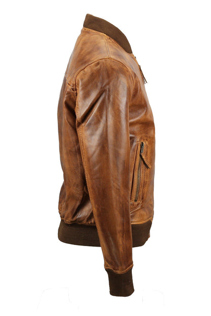 BOMBER TIMBER LEATHER JACKET