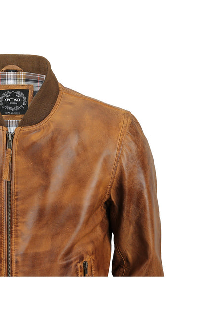 BOMBER TIMBER LEATHER JACKET