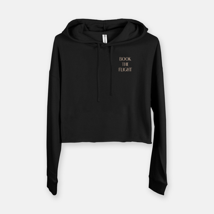Book the Flight Women's Cropped Hooded Sweatshirt