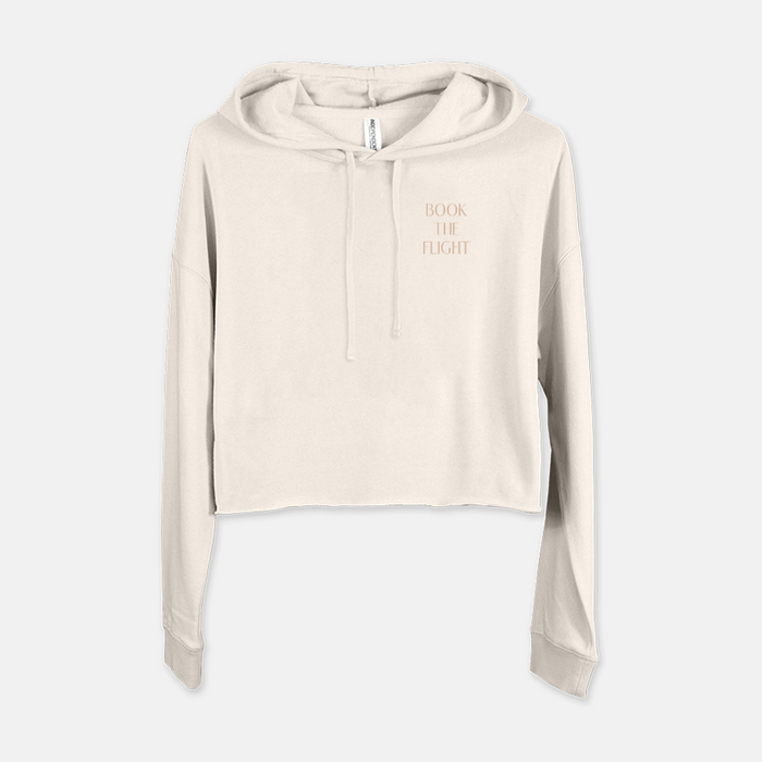Book the Flight Women's Cropped Hooded Sweatshirt