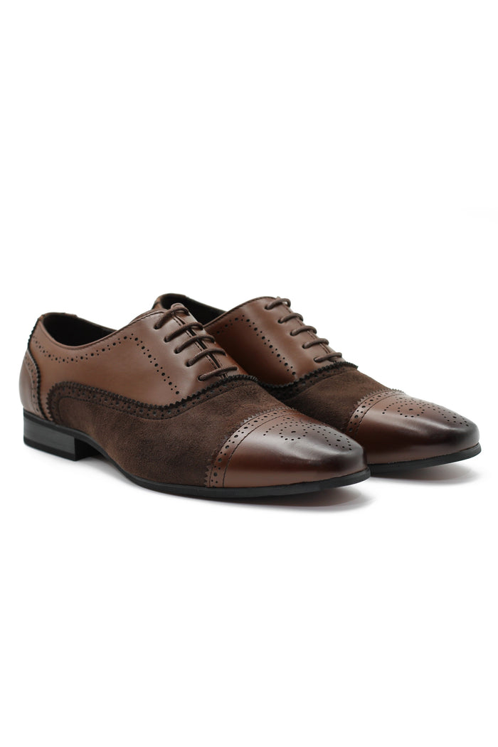BROGUE - SUEDE & LEATHER OXFORD LACE UP