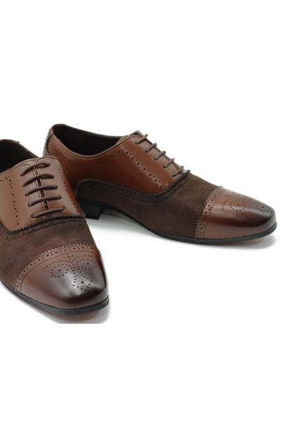BROGUE - SUEDE & LEATHER OXFORD LACE UP