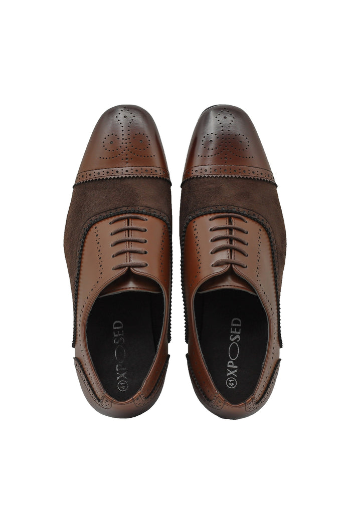 BROGUE - SUEDE & LEATHER OXFORD LACE UP