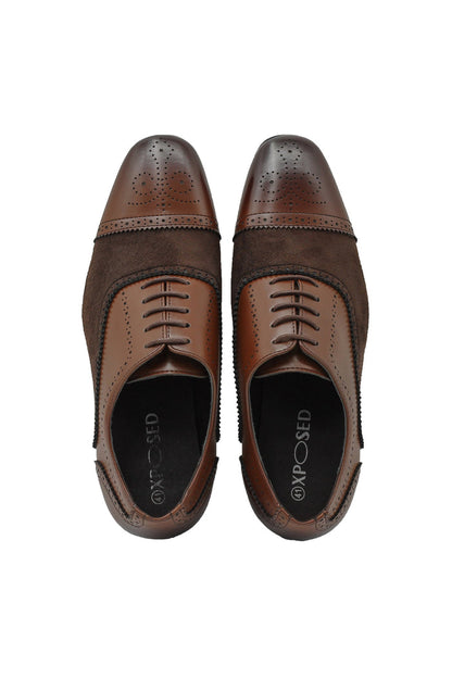 BROGUE - SUEDE & LEATHER OXFORD LACE UP