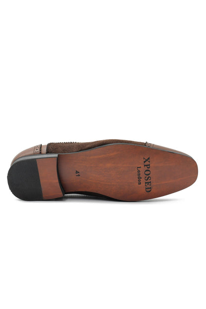 BROGUE - SUEDE & LEATHER OXFORD LACE UP