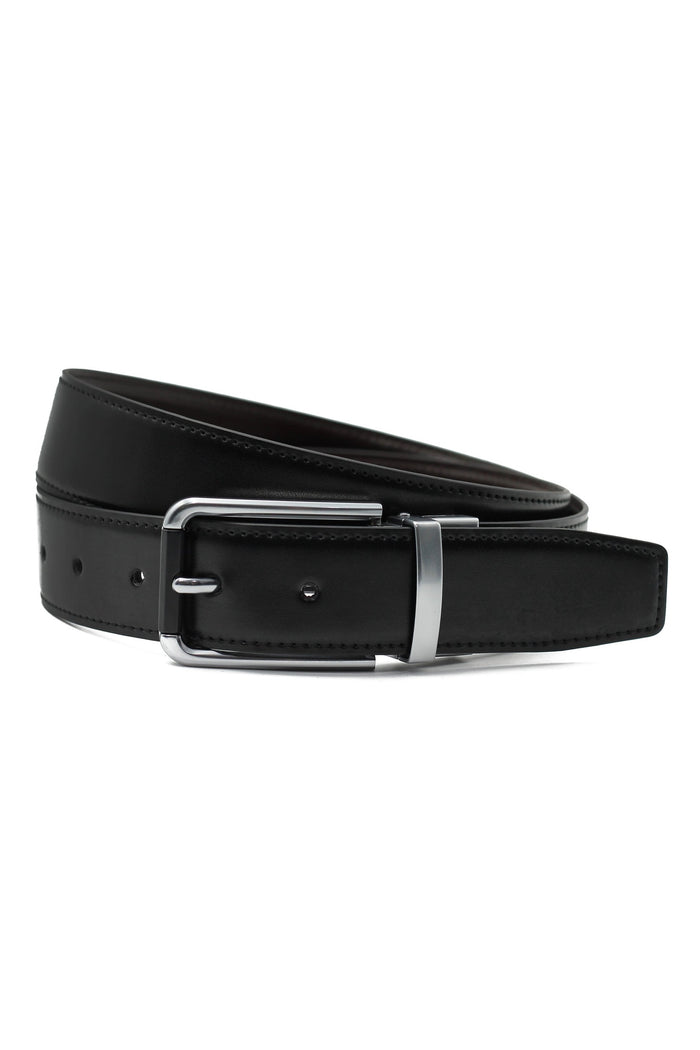 BROWN & BLACK LEATHER REVERSIBLE BELT