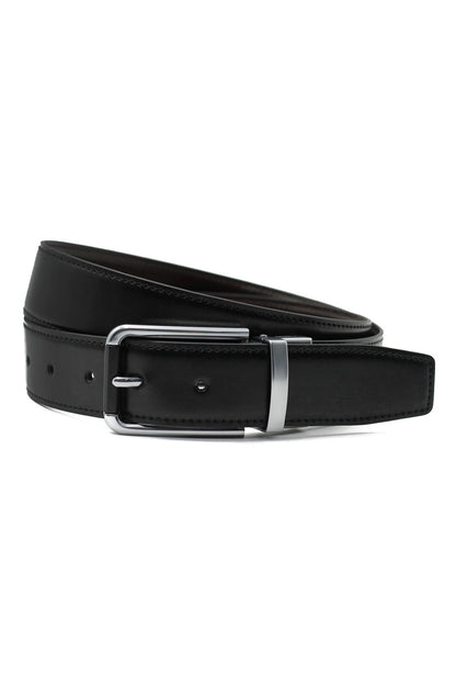 BROWN & BLACK LEATHER REVERSIBLE BELT