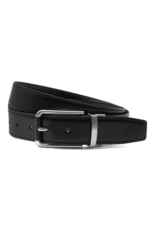 BROWN & BLACK LEATHER REVERSIBLE BELT