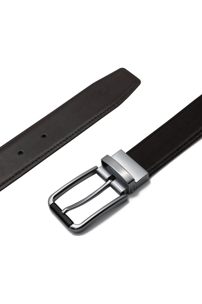 BROWN & BLACK LEATHER REVERSIBLE BELT