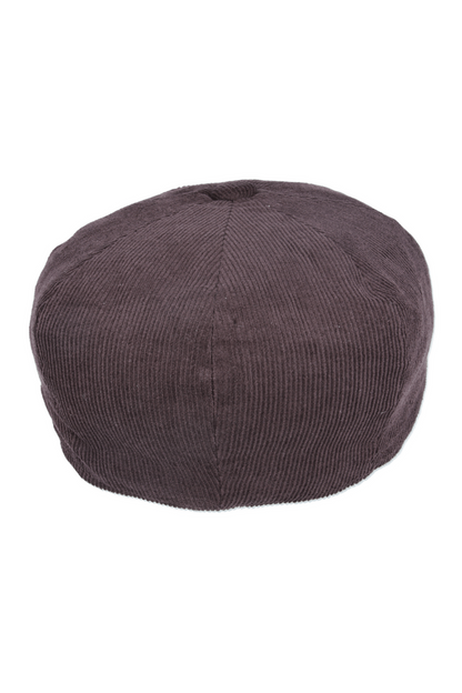 BROWN COTTON CORDUROY NEWSBOY CAP