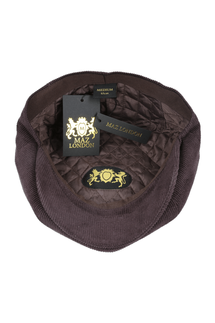 BROWN COTTON CORDUROY NEWSBOY CAP