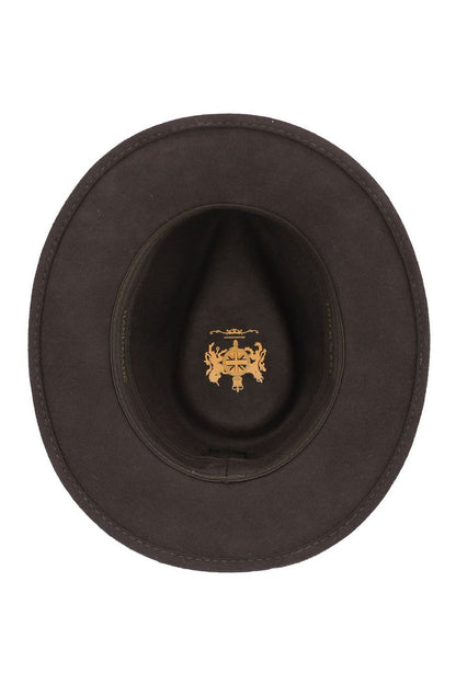 Brown Crushable Fedora 100% Wool Wide Brim Hat