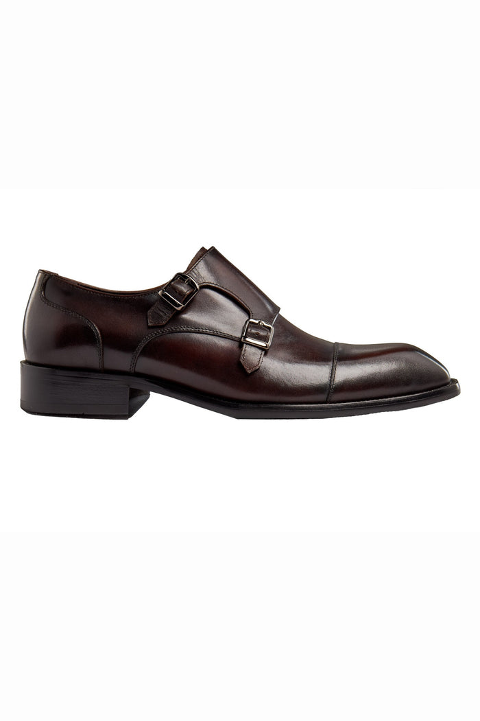 BROWN DOUBLE MONK SHOES