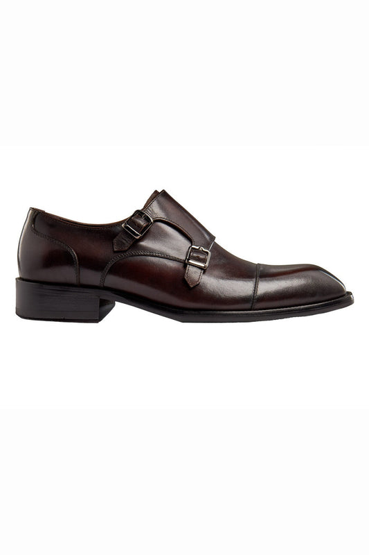 BROWN DOUBLE MONK SHOES