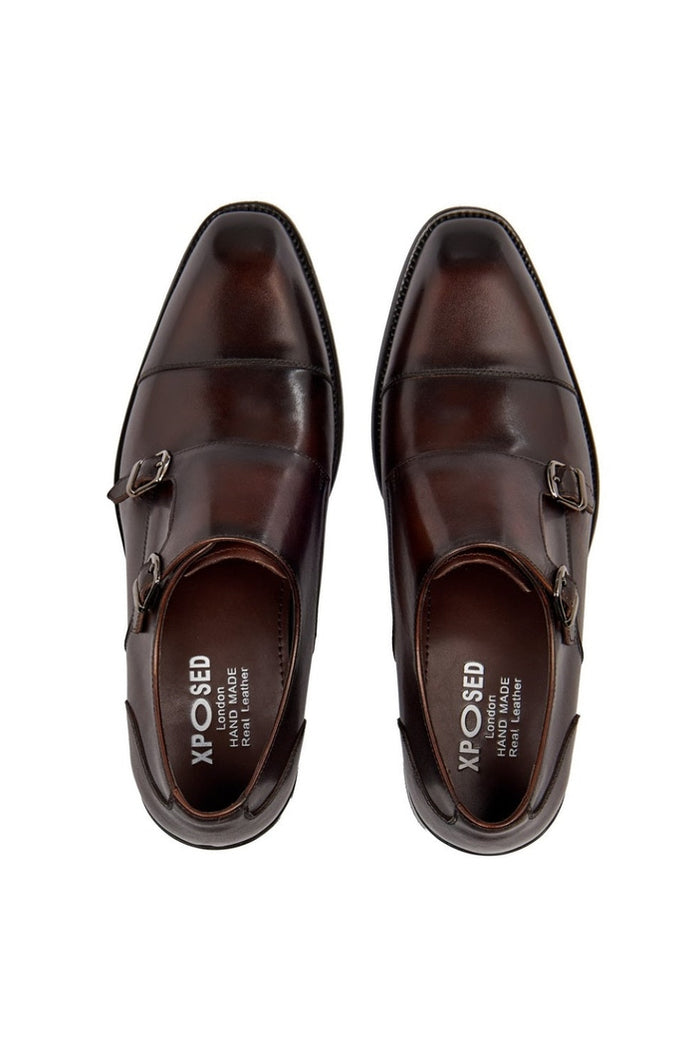 BROWN DOUBLE MONK SHOES