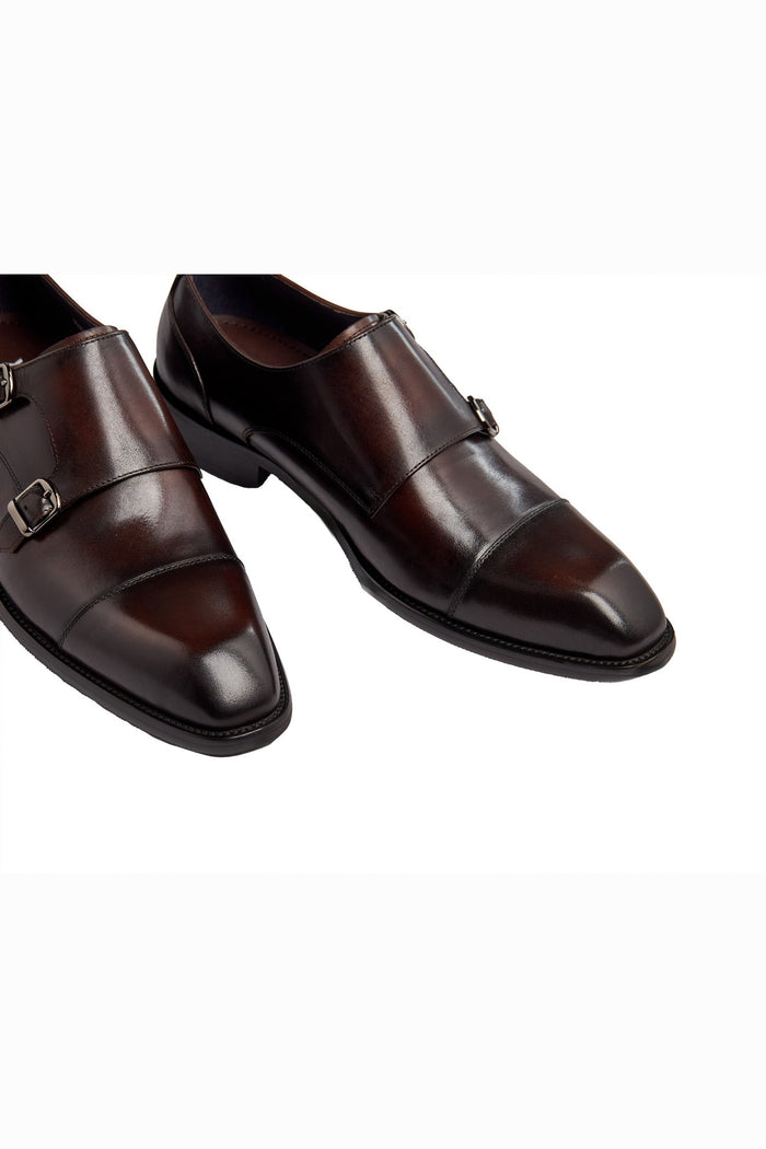 BROWN DOUBLE MONK SHOES