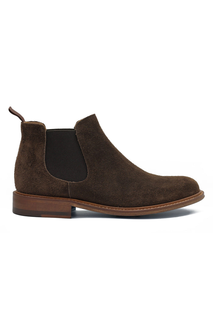 BROWN ITALIAN SUEDE LEATHER CHELSEA BOOTS