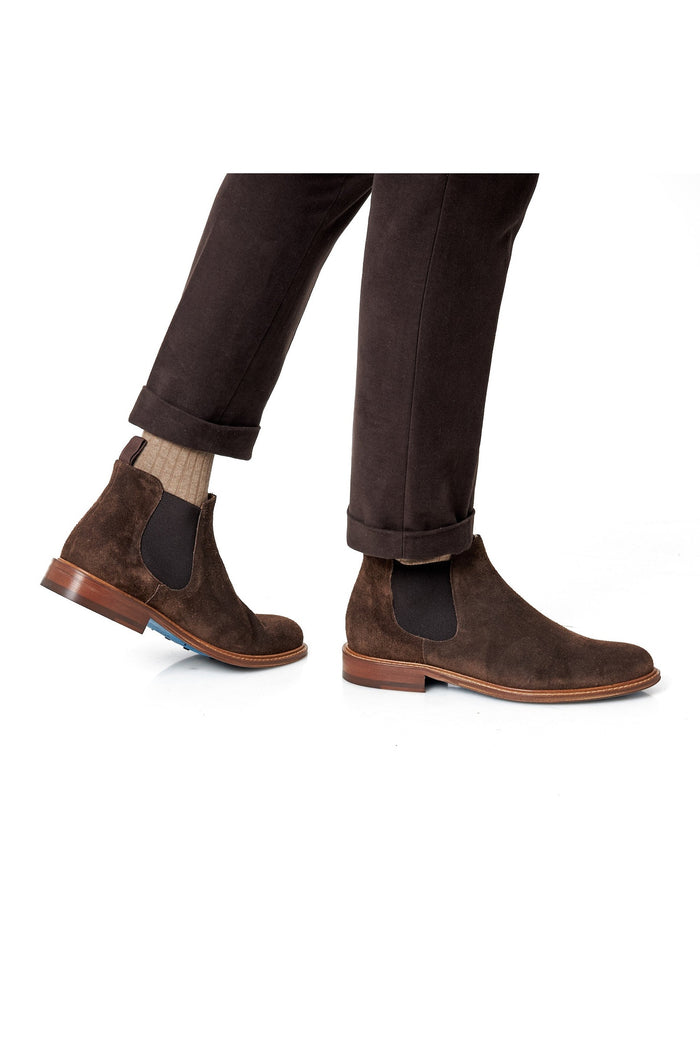 BROWN ITALIAN SUEDE LEATHER CHELSEA BOOTS
