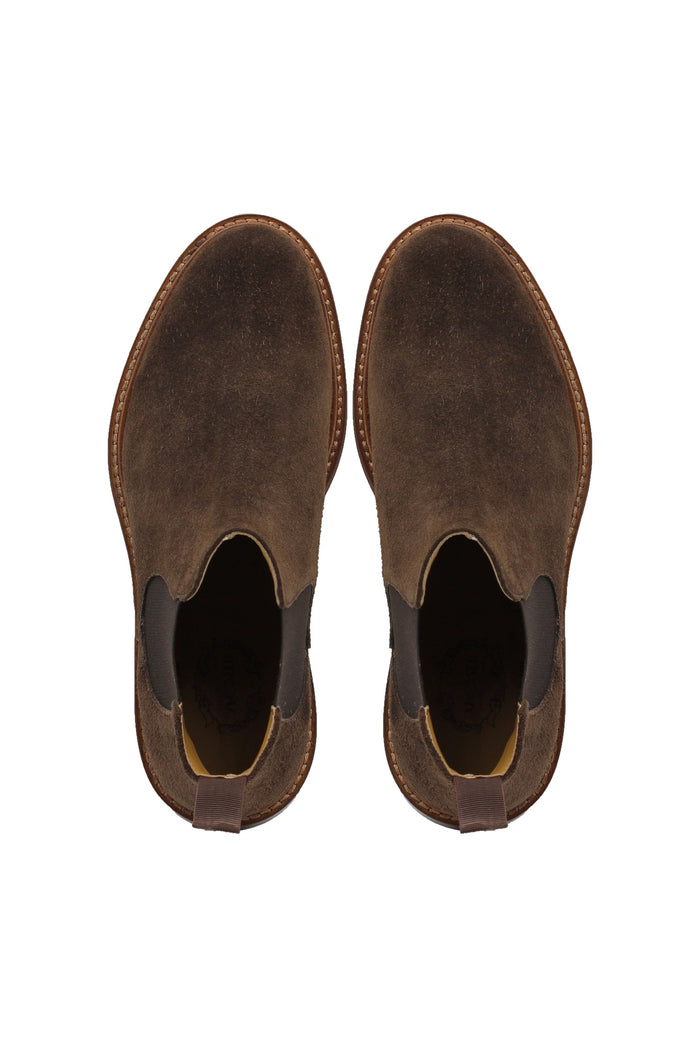 BROWN ITALIAN SUEDE LEATHER CHELSEA BOOTS